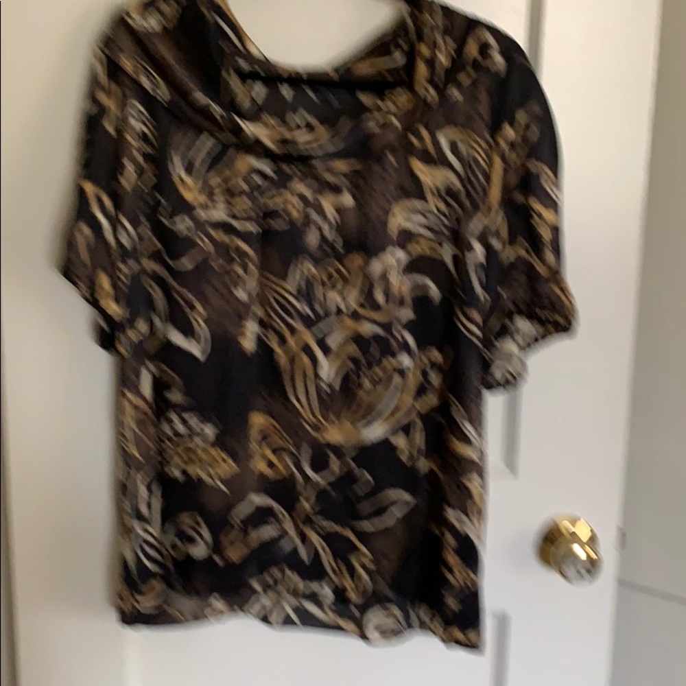 Anne Klein multi colored satin blouse
